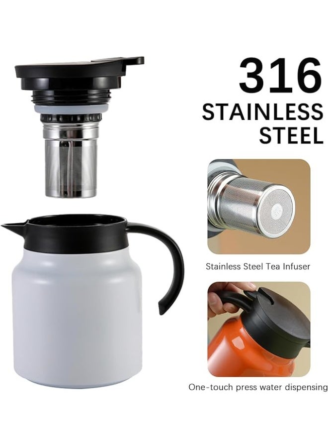 Arabest 27 os   stainless steel insulated coffee cup and teapot with temperature display, double wall vacuum insulated cream container, milk and hot chocolate beverage dispenser, teapot. black - Image 4